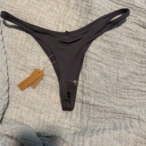SKIMS Gun metal thong Bikini Bottom